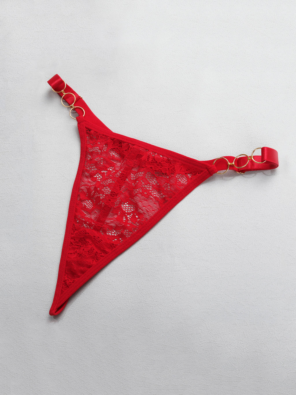 Hollow Lace Side Slit Suspender Sleepwear