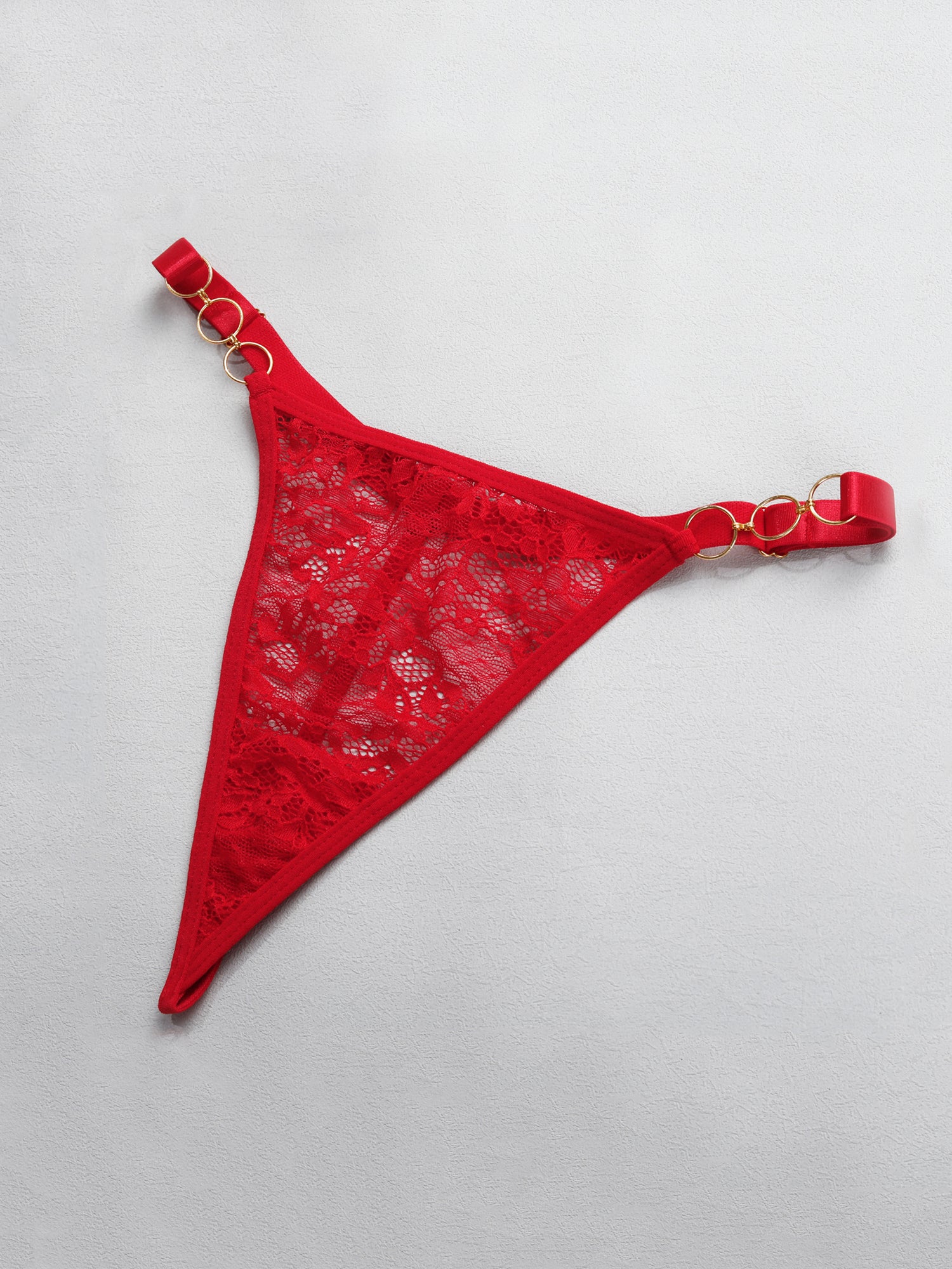 Hollow Lace Side Slit Suspender Sleepwear